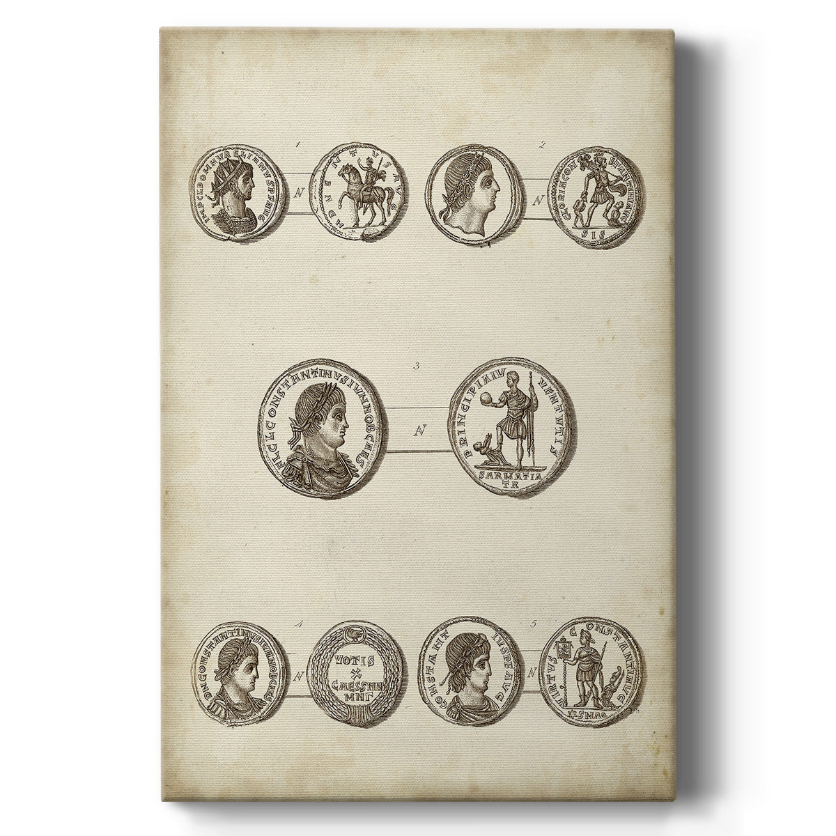 Antique Roman Coins V - Canvas Art Print