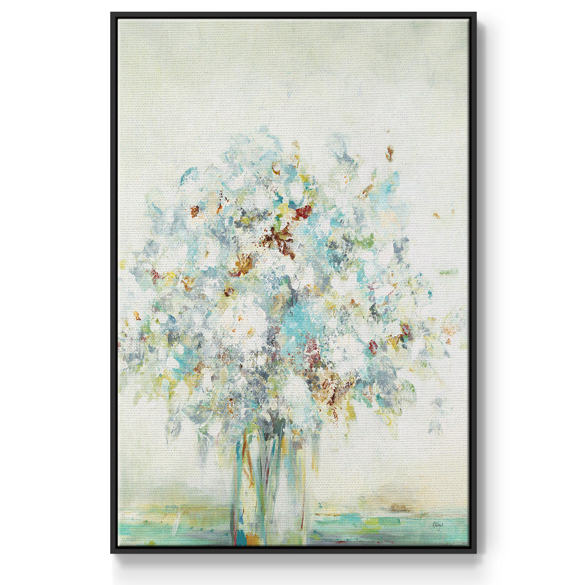 Textured Bouquet - Framed Premium Gallery Wrapped Canvas L Frame - Ready to Hang