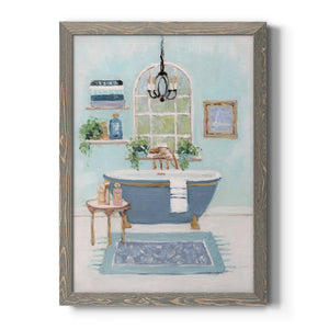 Blue Bath I - Premium Canvas Framed in Barnwood - Ready to Hang