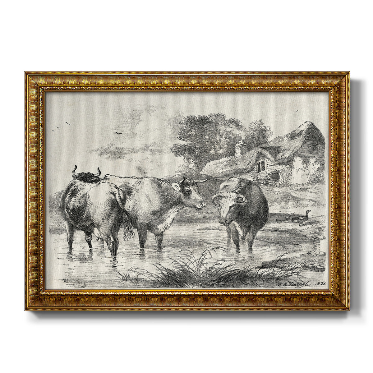 Rural Charms I - Ornate Framed Canvas Print