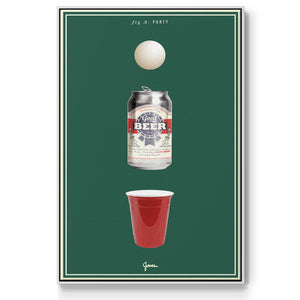 Fig. A: Party - Framed Premium Gallery Wrapped Canvas L Frame - Ready to Hang