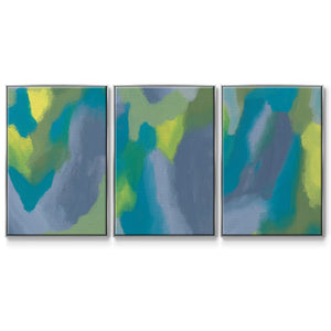 Lost in Memories I - Framed Premium Gallery Wrapped Canvas L Frame 3 Piece Set - Ready to Hang