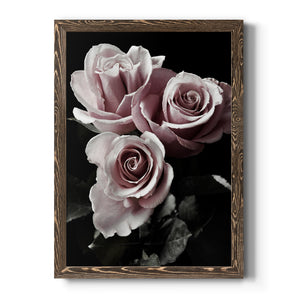Rose Noir I - Premium Canvas Framed in Barnwood - Ready to Hang