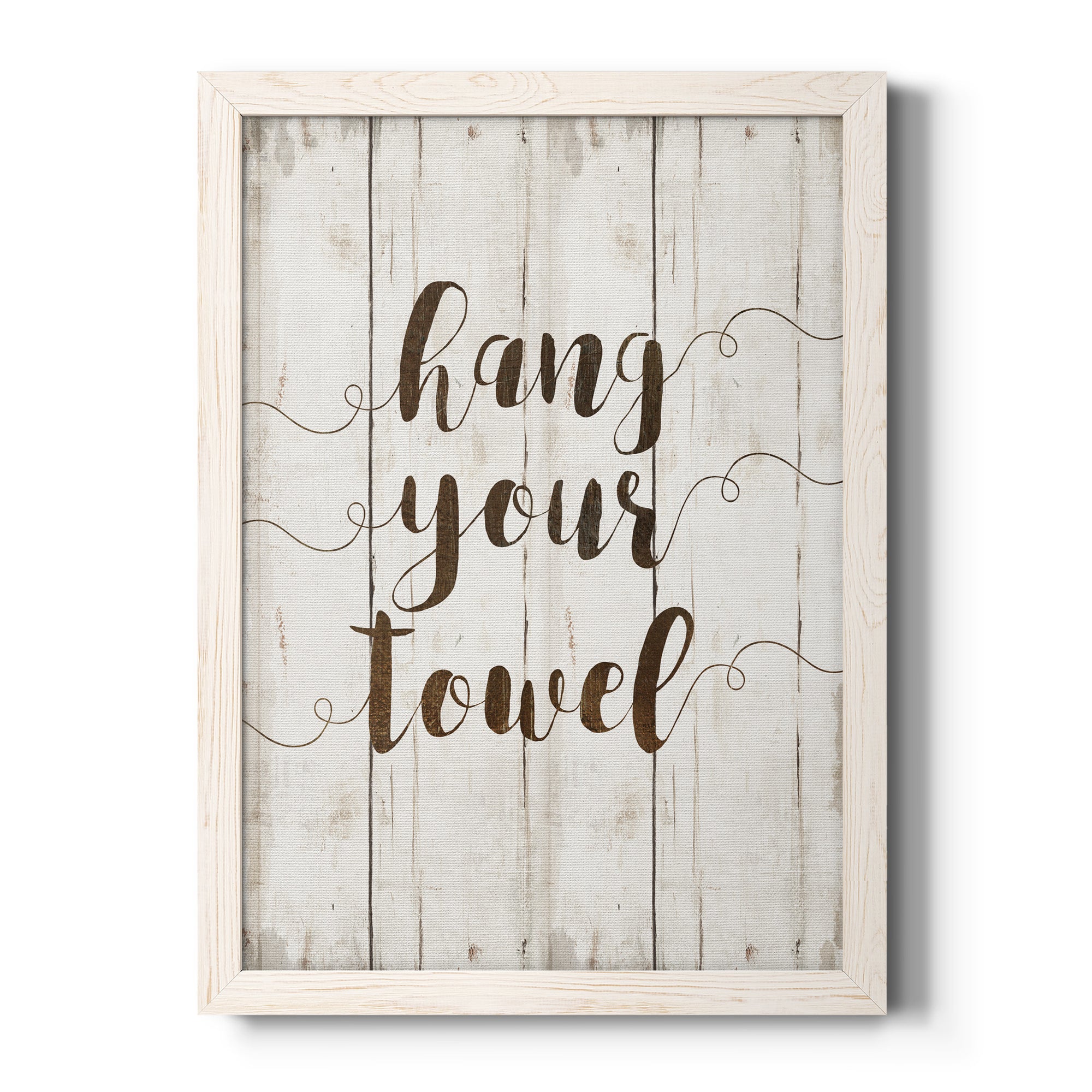 Hang Your Towel - Premium Canvas Framed in Barnwood - Ready to Hang