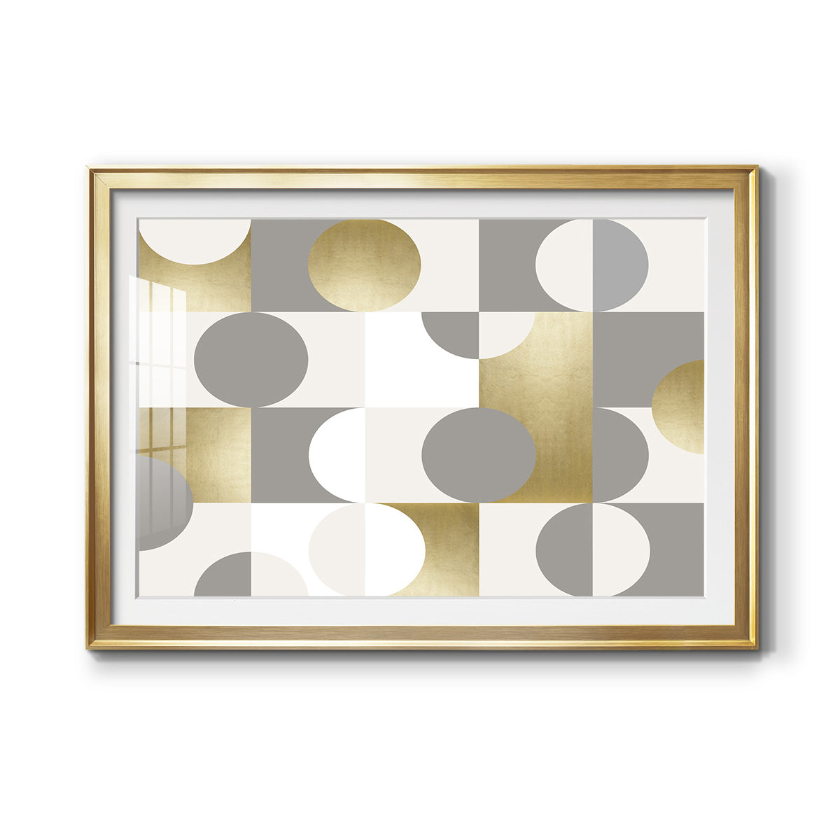 Modern Gold Reflections Premium Framed Print - Ready to Hang