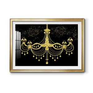 Golden Chandelier - Modern Framed Art Print