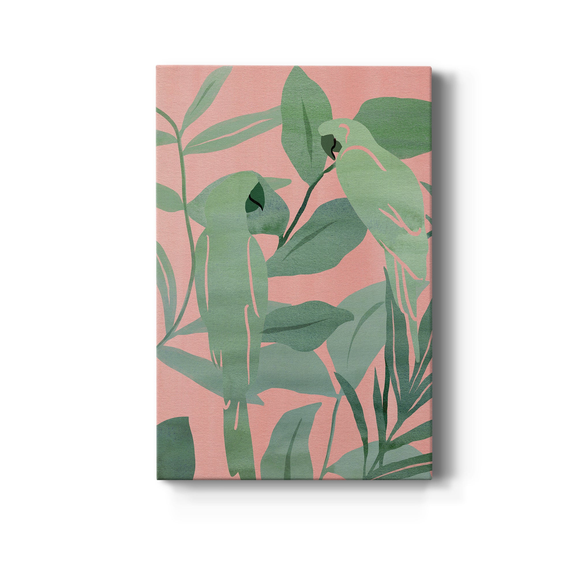 Pink and Green Birds of Paradise II Premium Gallery Wrapped Canvas - Ready to Hang