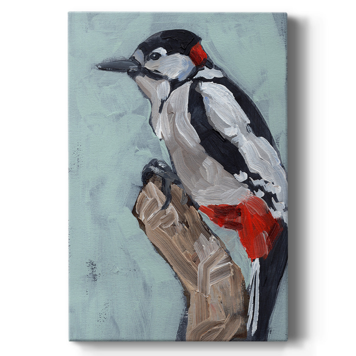 Woodpecker Paintstrokes I Premium Gallery Wrapped Canvas - Ready to Hang
