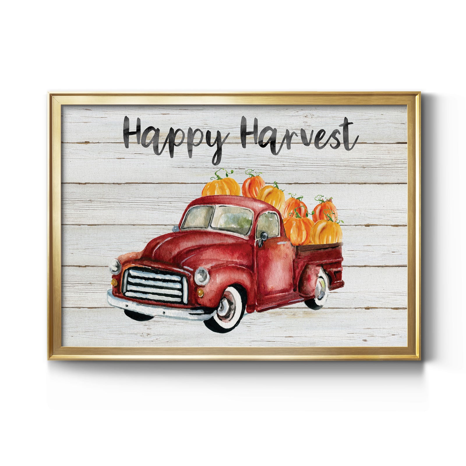 Happy Harvest Truck - Modern Framed Canvas Print