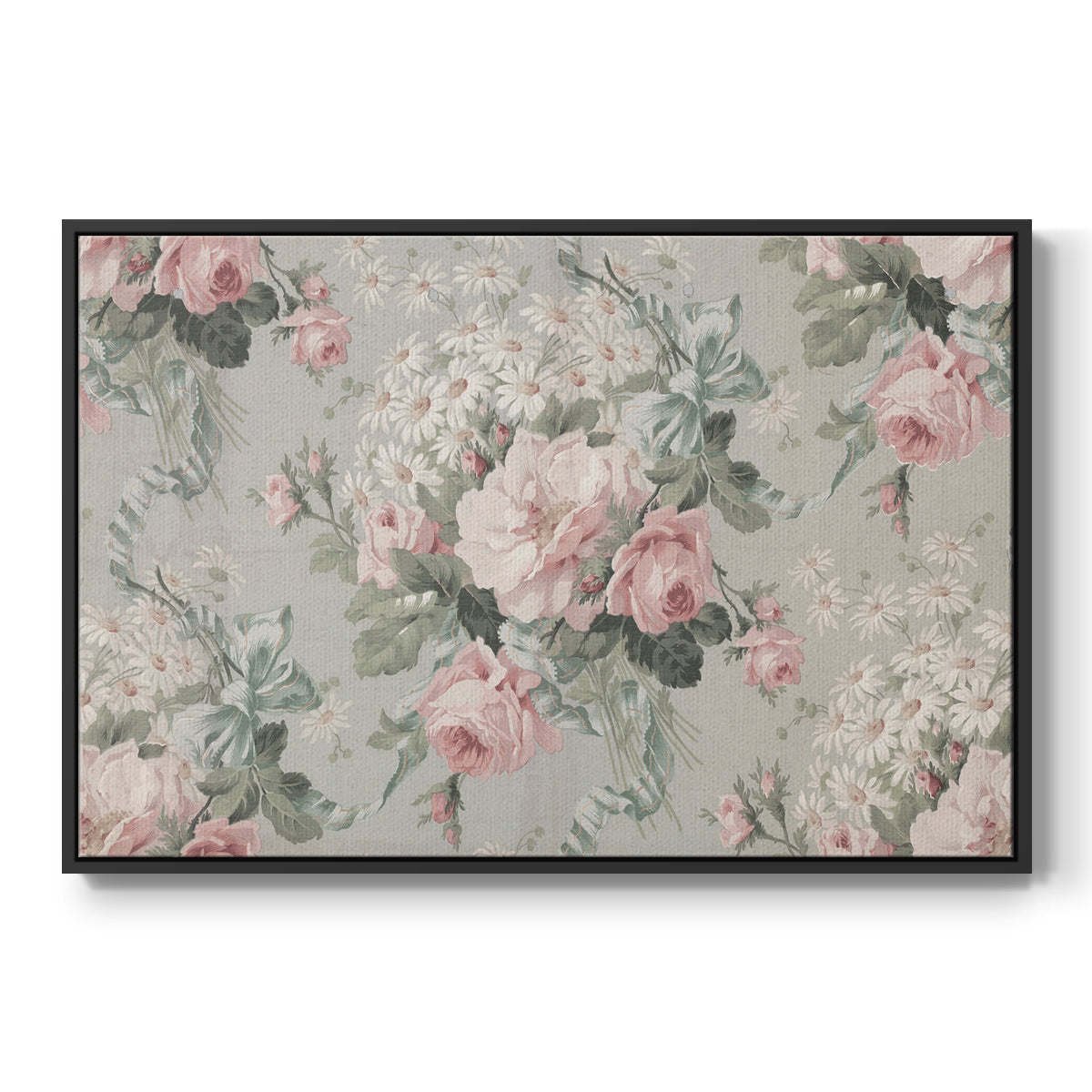 Vintage Abstract Print XIV - Floater Framed Canvas Print