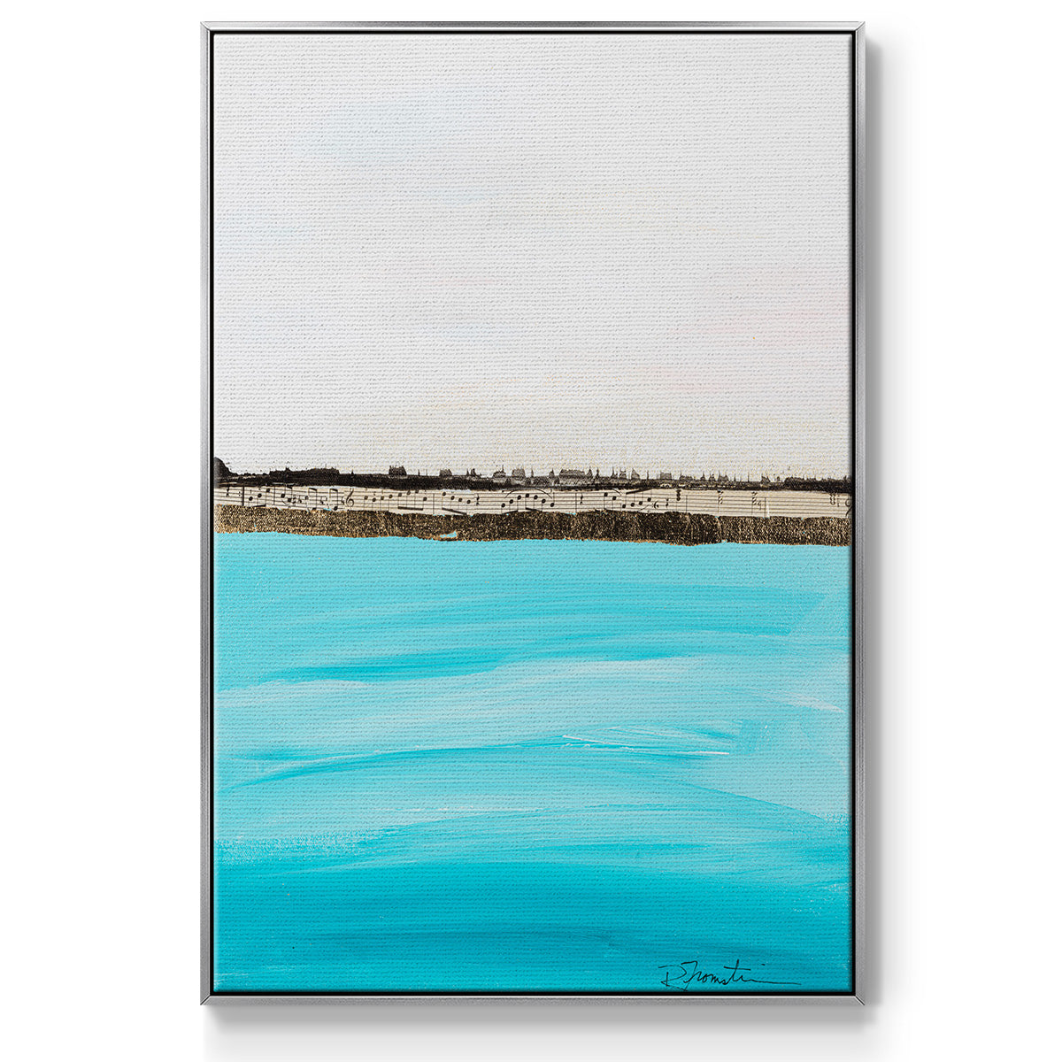 Harmony in Turquiose - Framed Premium Gallery Wrapped Canvas L Frame - Ready to Hang