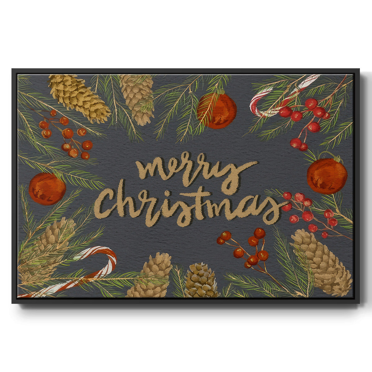 Holiday Sentiment I - Floater Framed Canvas Print