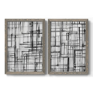 Line Meditation I - Barnwood Framed Canvas Set