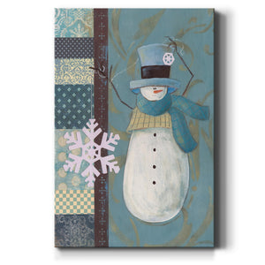 Snowman Patchwork I Premium Gallery Wrapped Canvas - Ready to Hang