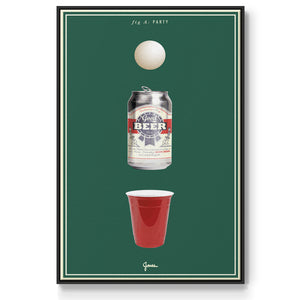 Fig. A: Party - Framed Premium Gallery Wrapped Canvas L Frame - Ready to Hang