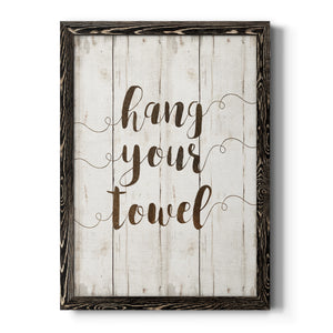 Hang Your Towel - Premium Canvas Framed in Barnwood - Ready to Hang