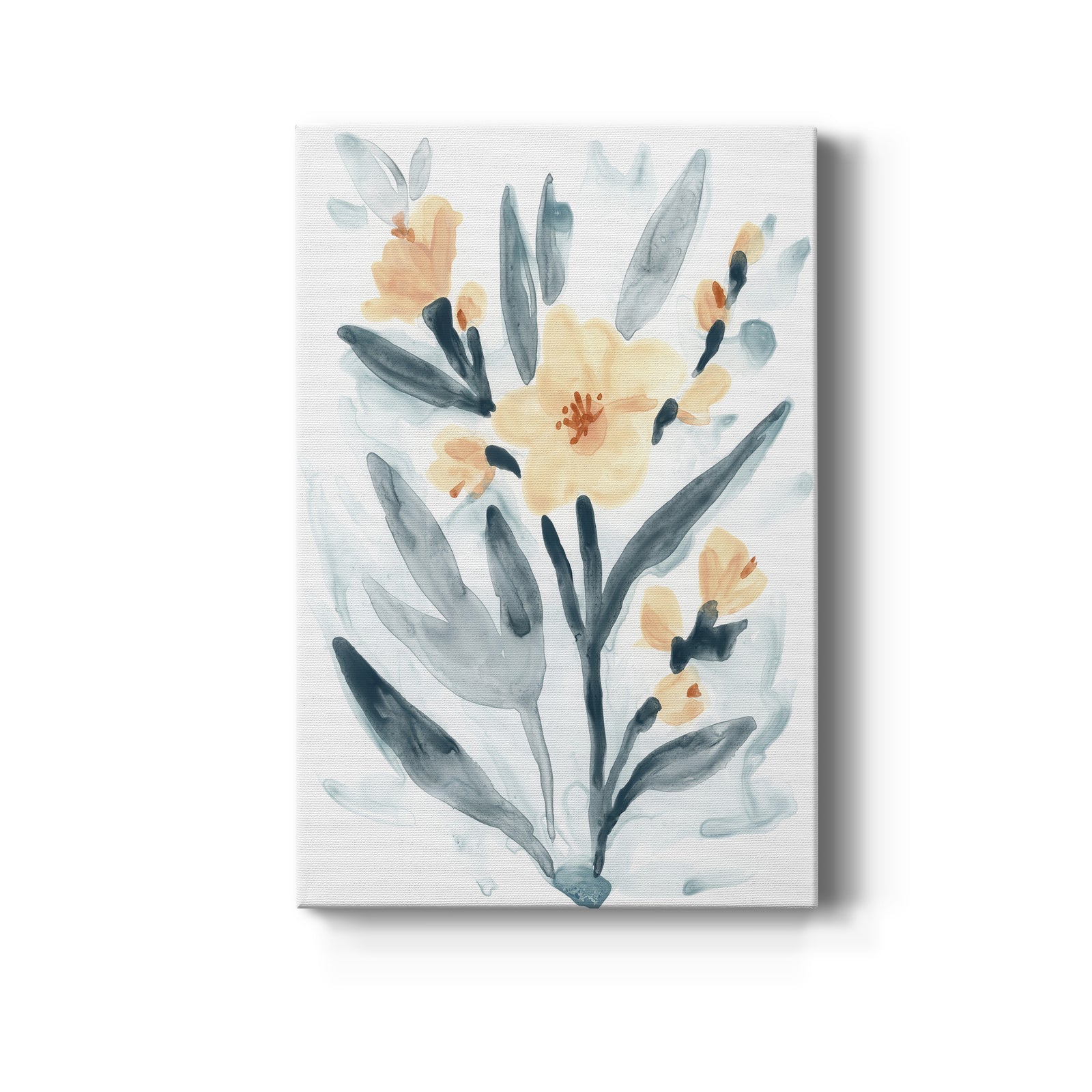 Indigo & Blush Bouquet II - Canvas Art Print