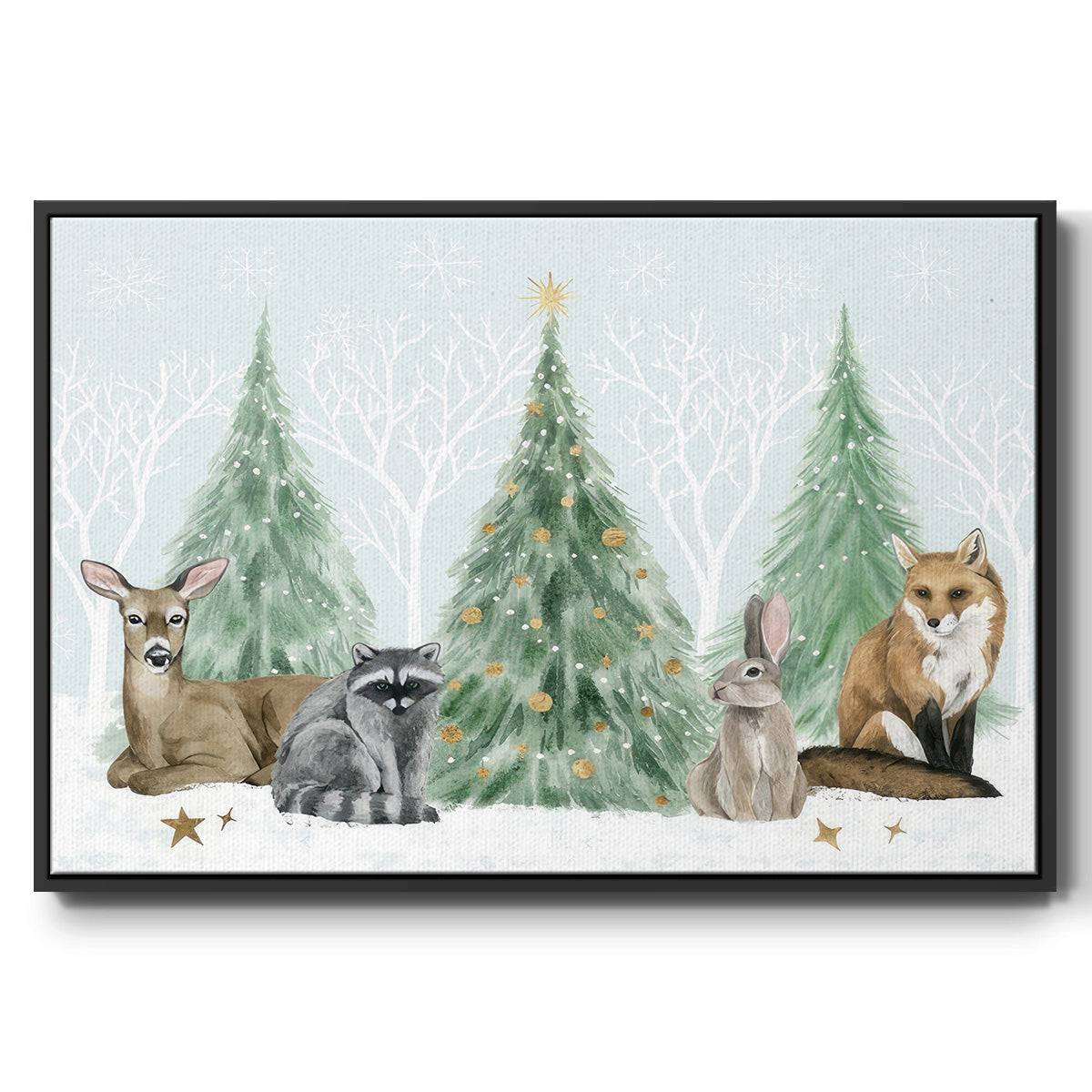 Christmas in the Forest Collection A - Floater Framed Canvas Print