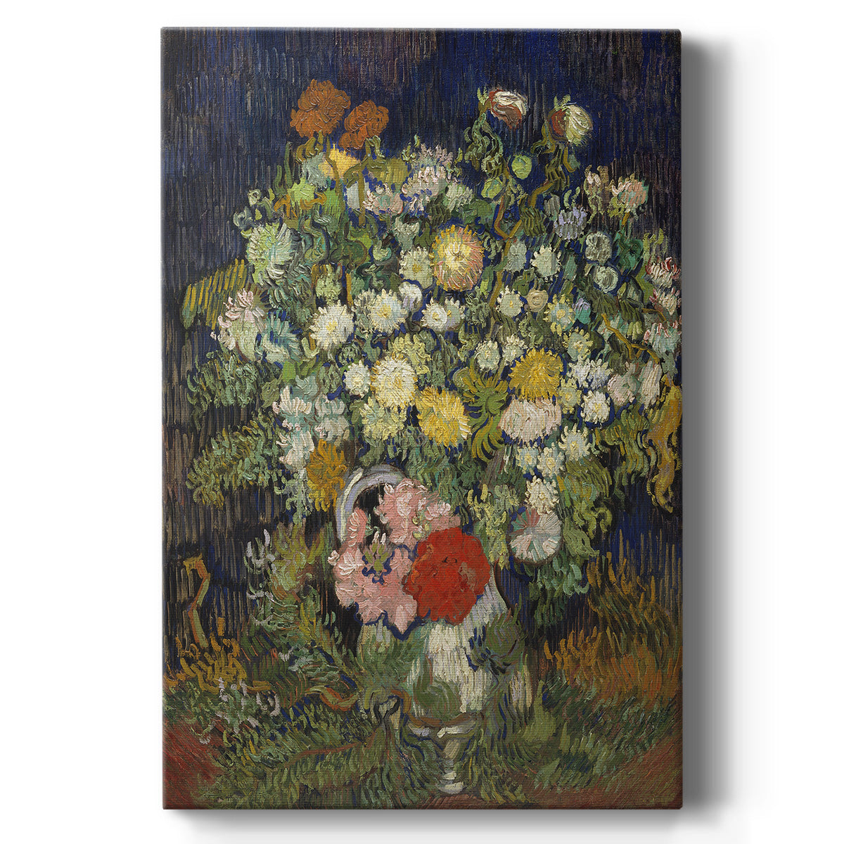 Bouquet of Flowers in a Vase Premium Gallery Wrapped Canvas - Ready to Hang