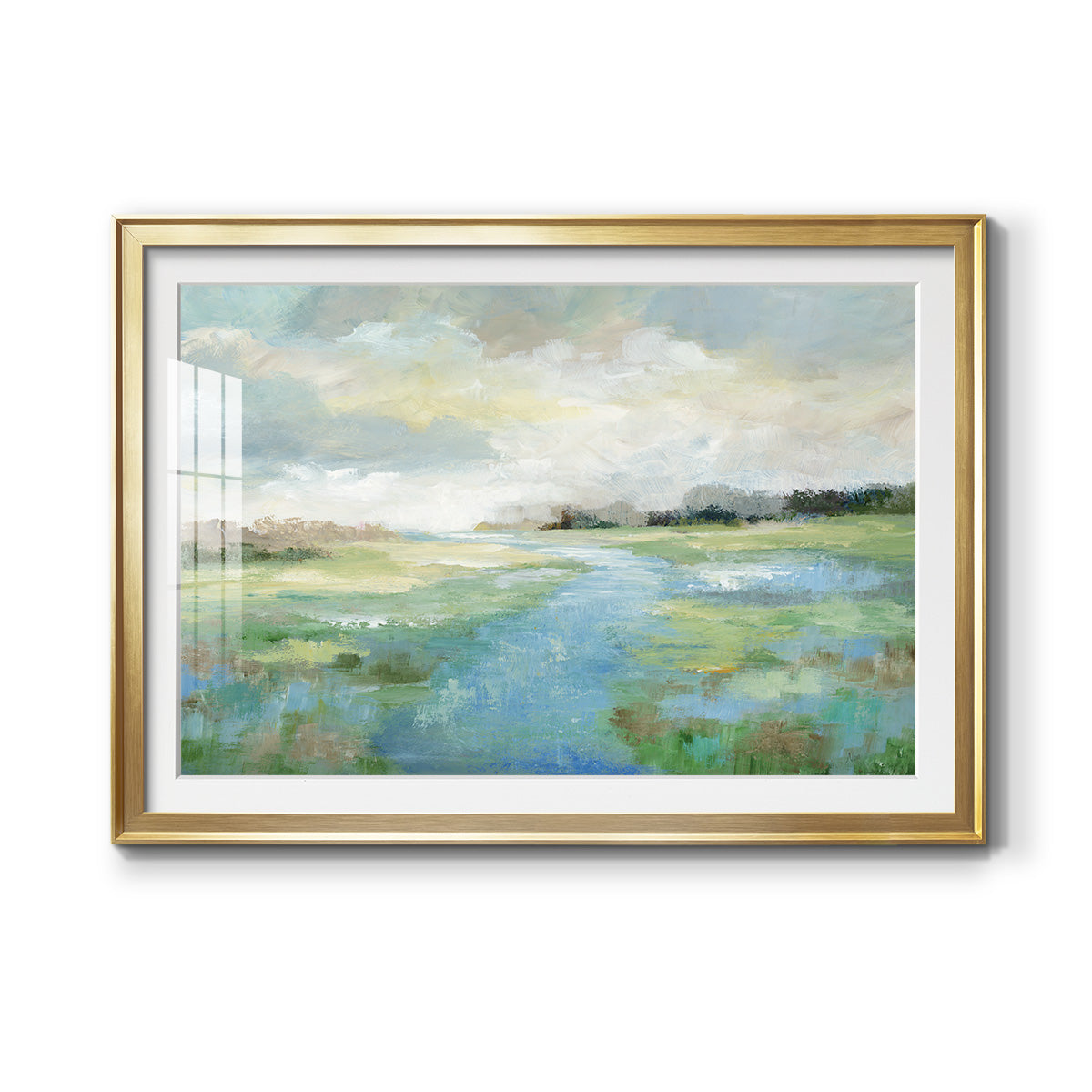 Winding Stream - Modern Framed Art Print