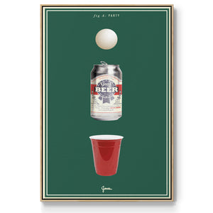 Fig. A: Party - Framed Premium Gallery Wrapped Canvas L Frame - Ready to Hang