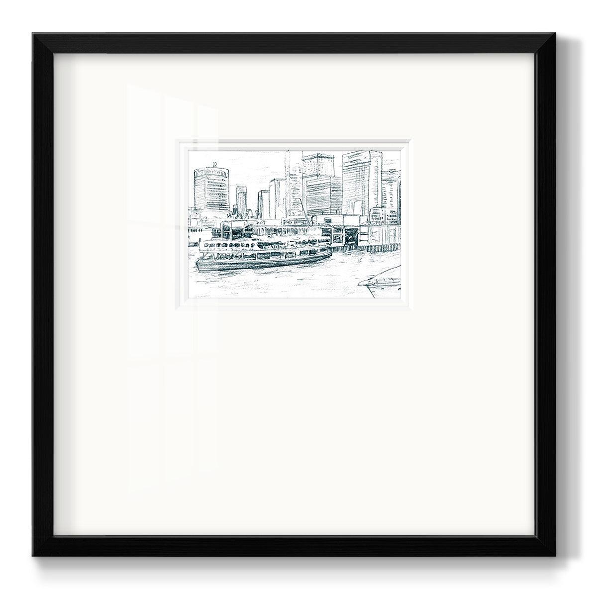 Ferryboats IV Premium Framed Print Double Matboard