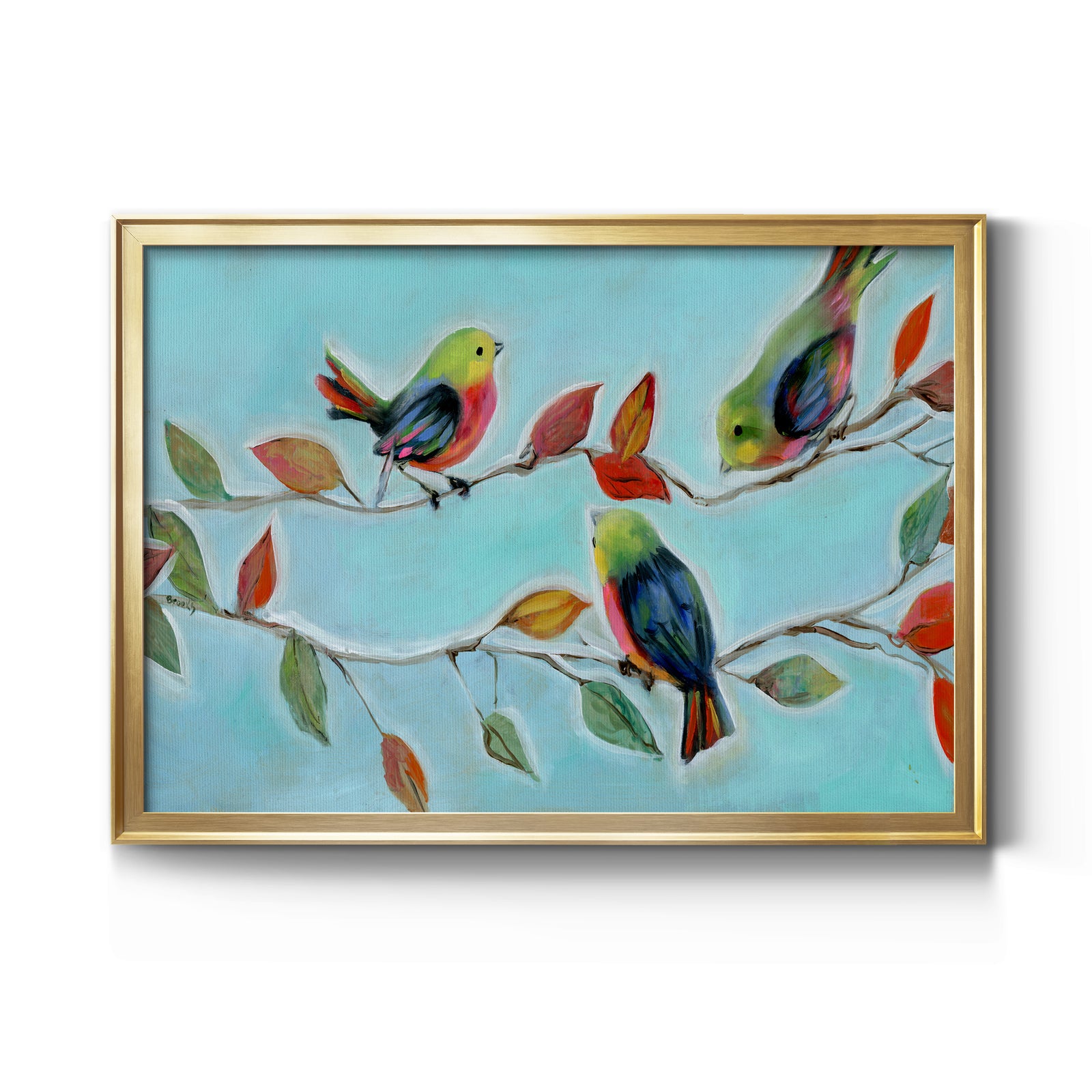 Bitty Birds II - Modern Framed Canvas Print