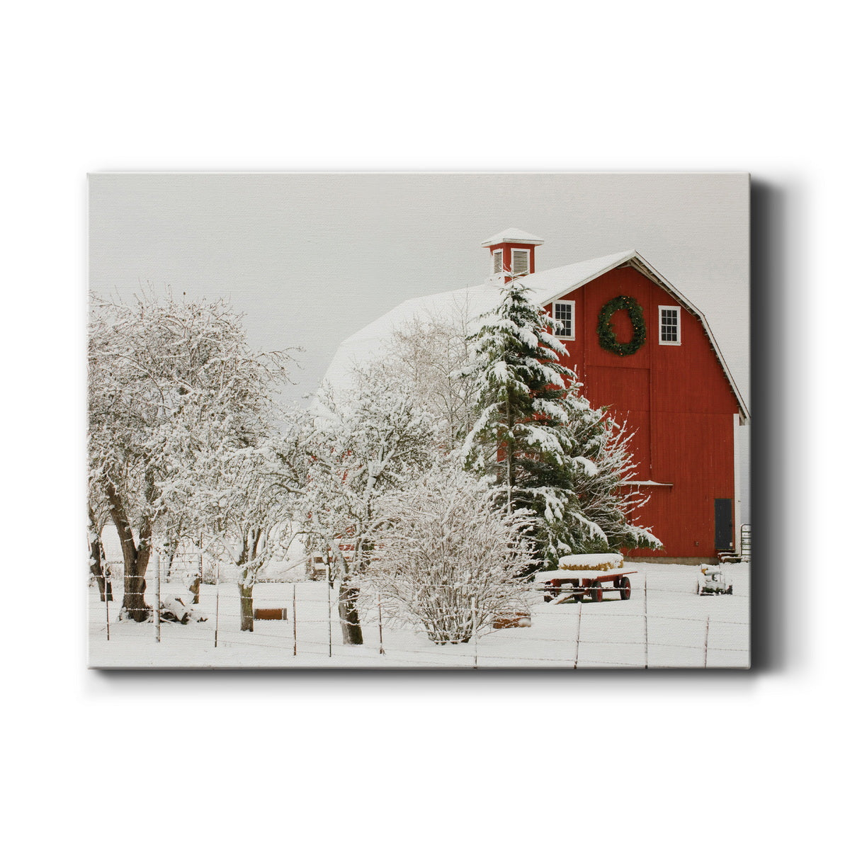 Festive Barn - Premium Gallery Wrapped Canvas  - Ready to Hang