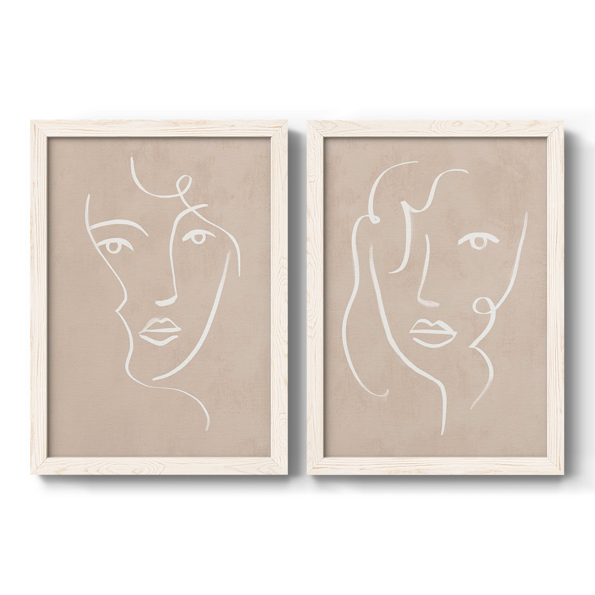 Curly Face I - Premium Framed Canvas 2 Piece Set - Ready to Hang