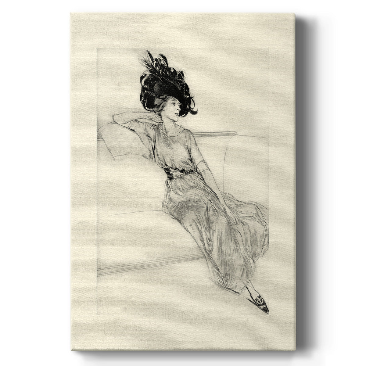 Feather Hat I - Canvas Art Print