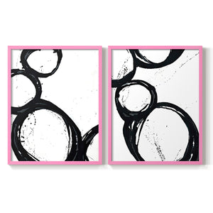 Colorful geometric landscape artwork depicting a coastal view with blue waters and green hills during daytime