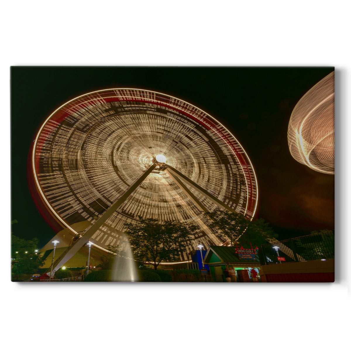 Chicago Ferris Wheel in Motion - Gallery Wrapped Canvas