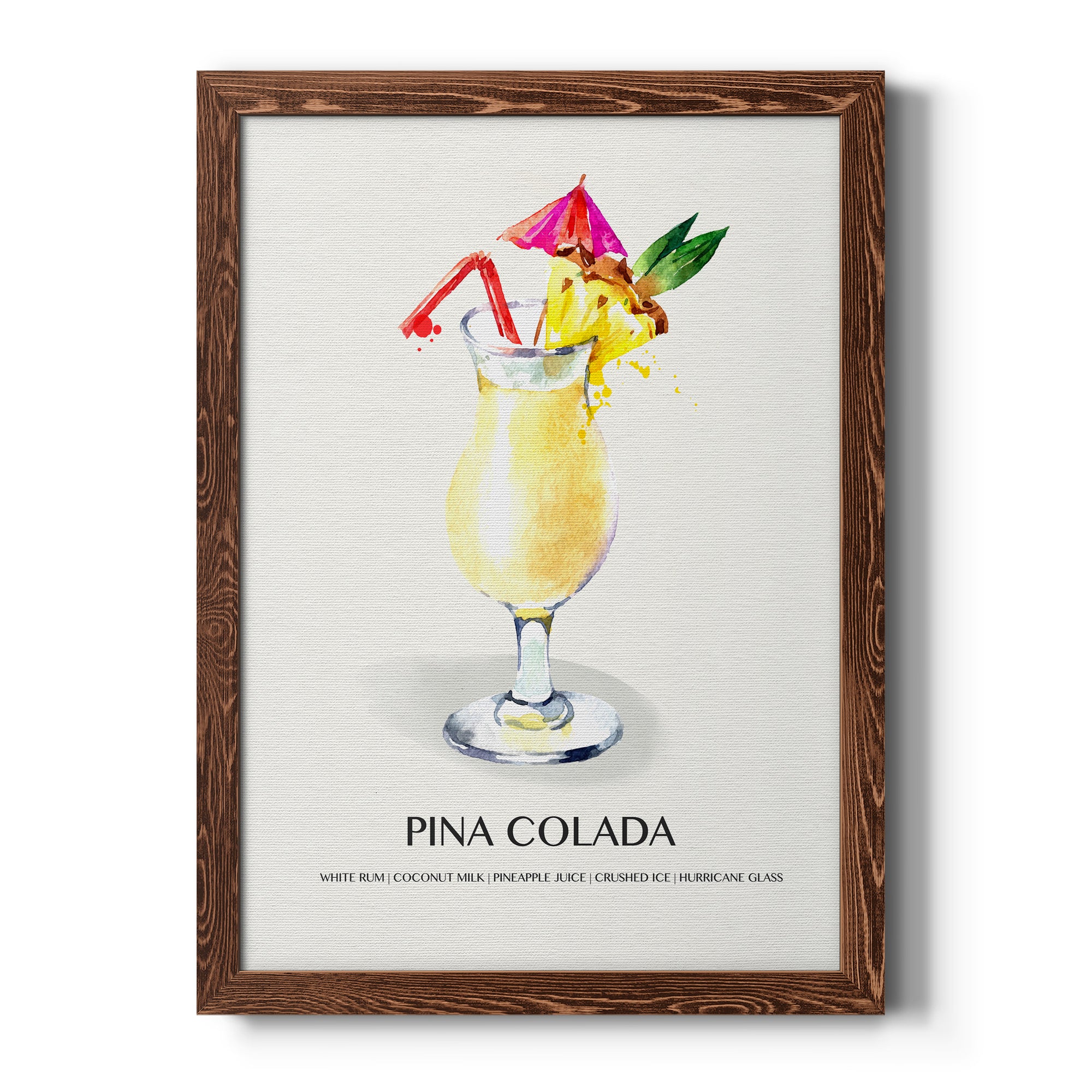 Pina Colada - Premium Canvas Framed in Barnwood - Ready to Hang