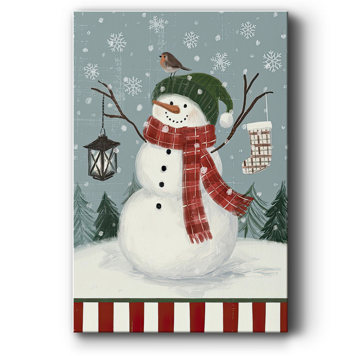Jolly Snowman Collection B - Canvas Art Print