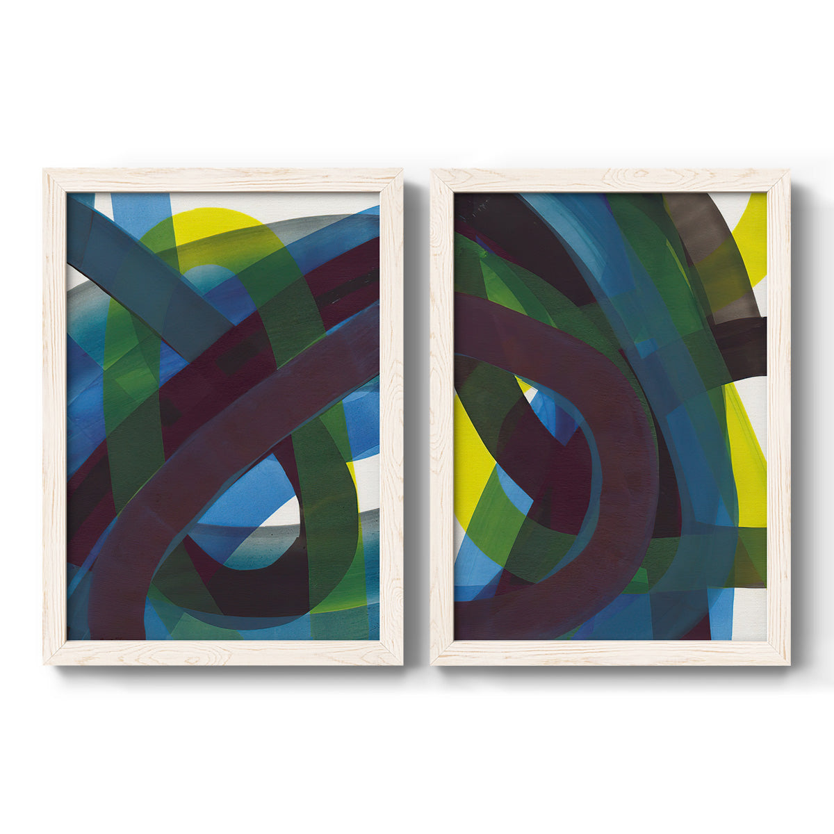 Cool Network I - Premium Framed Canvas 2 Piece Set - Ready to Hang