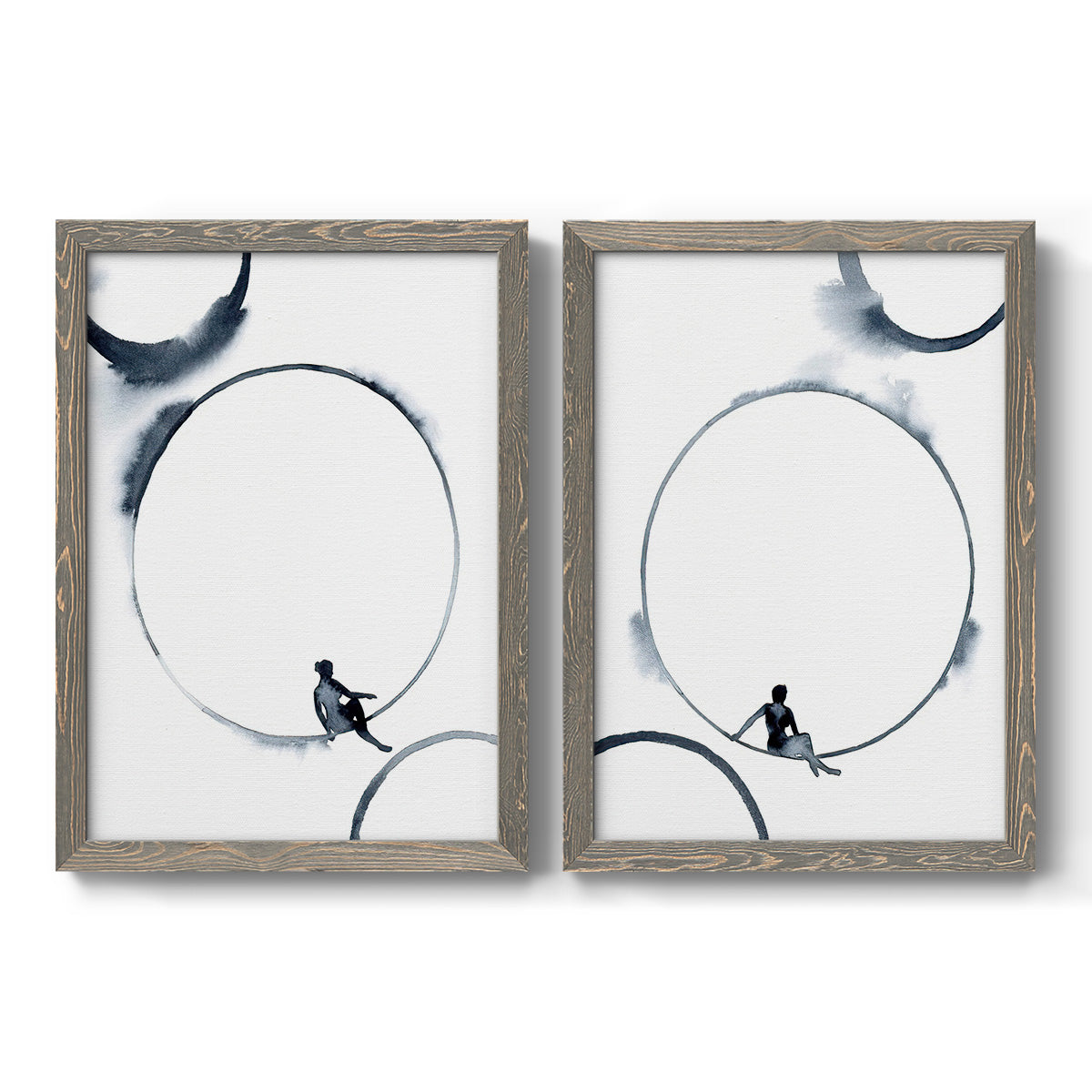 Woman in the Moon I - Premium Framed Canvas 2 Piece Set - Ready to Hang