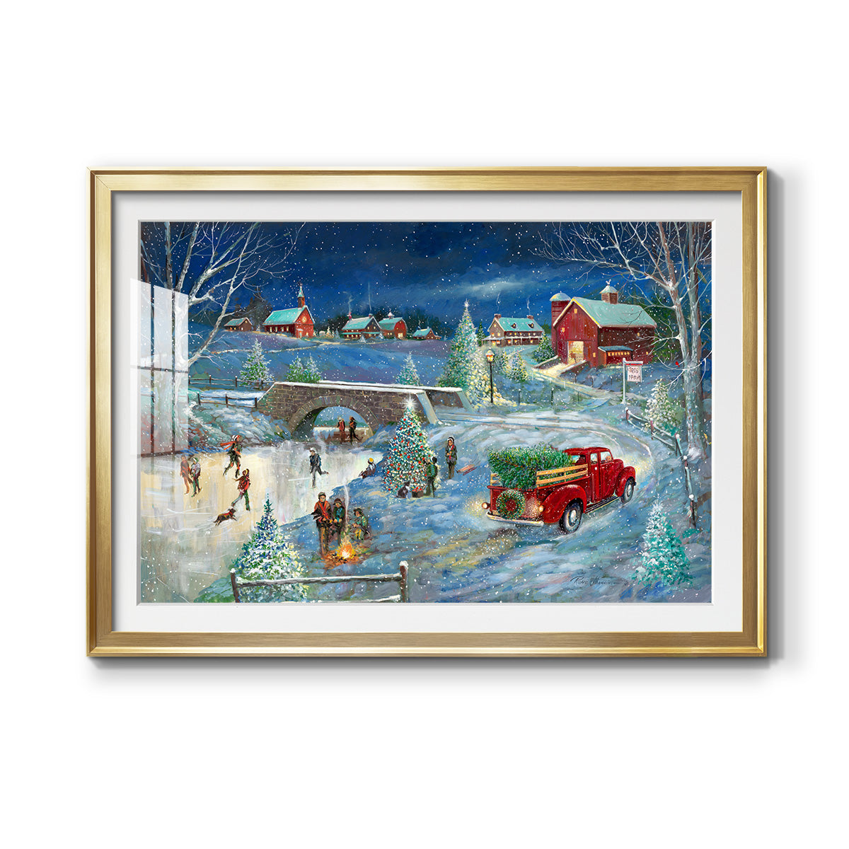 Warm Holiday Memories - Modern Framed Art Print