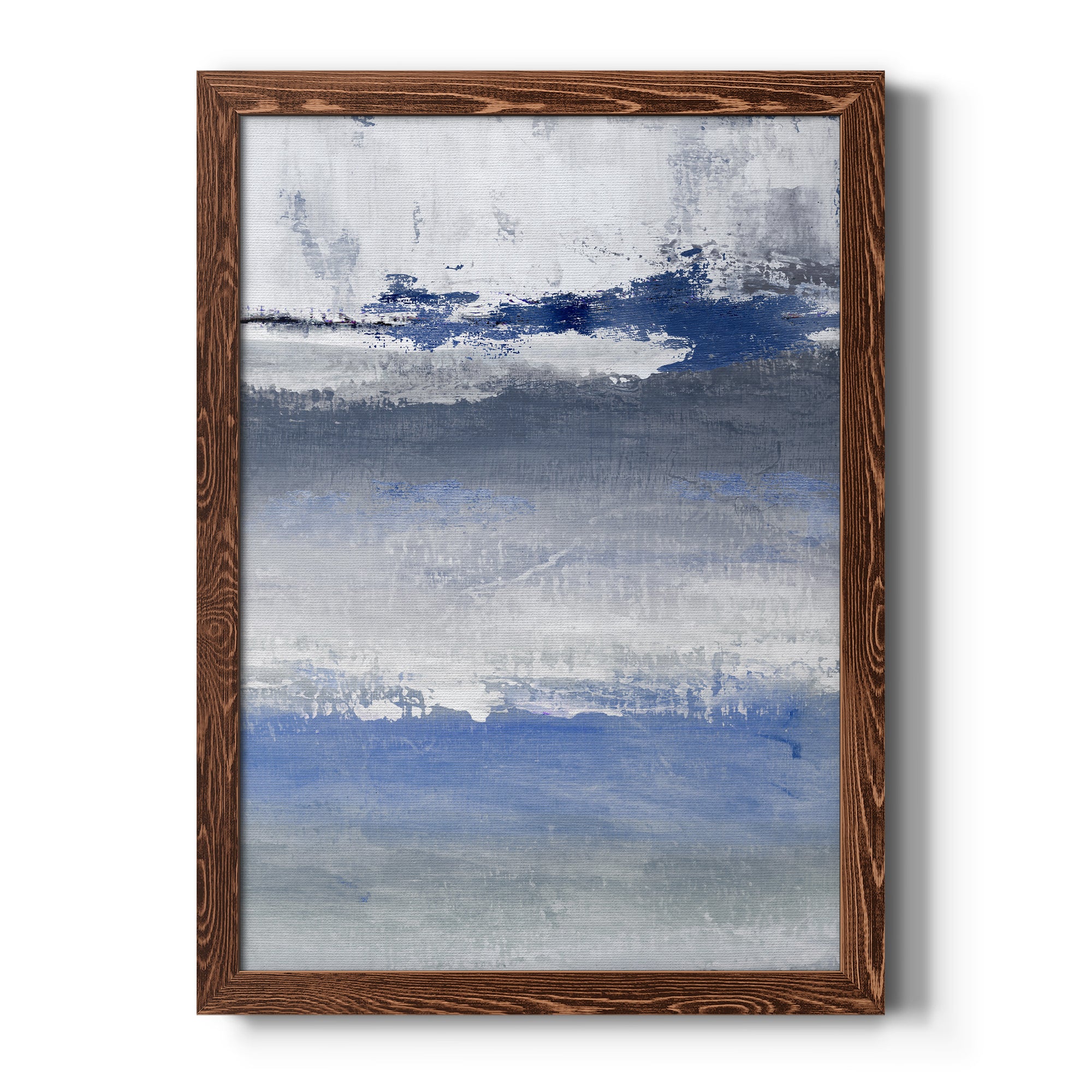 Soft Solace Indigo - Premium Canvas Framed in Barnwood - Ready to Hang