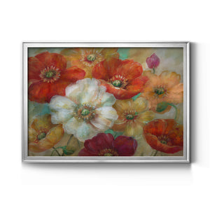 Poppycentric - Modern Framed Canvas Print