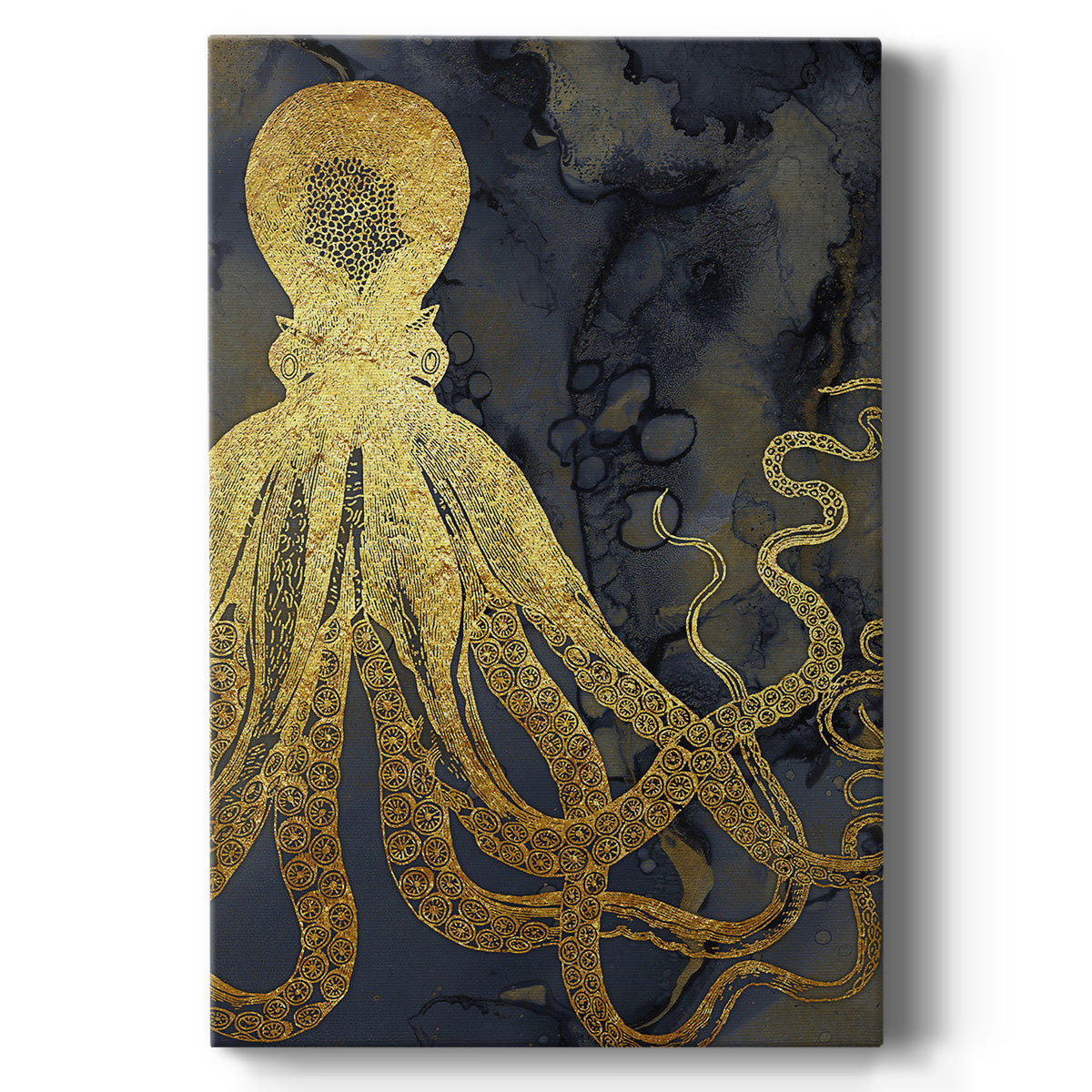 Octopus Ink Gold & Blue I - Canvas Art Print