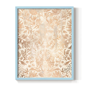 Walnut Damask I - Restickable Framed Art Print