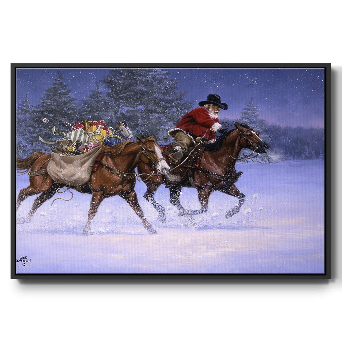 Christmas Rush - Floater Framed Canvas Print
