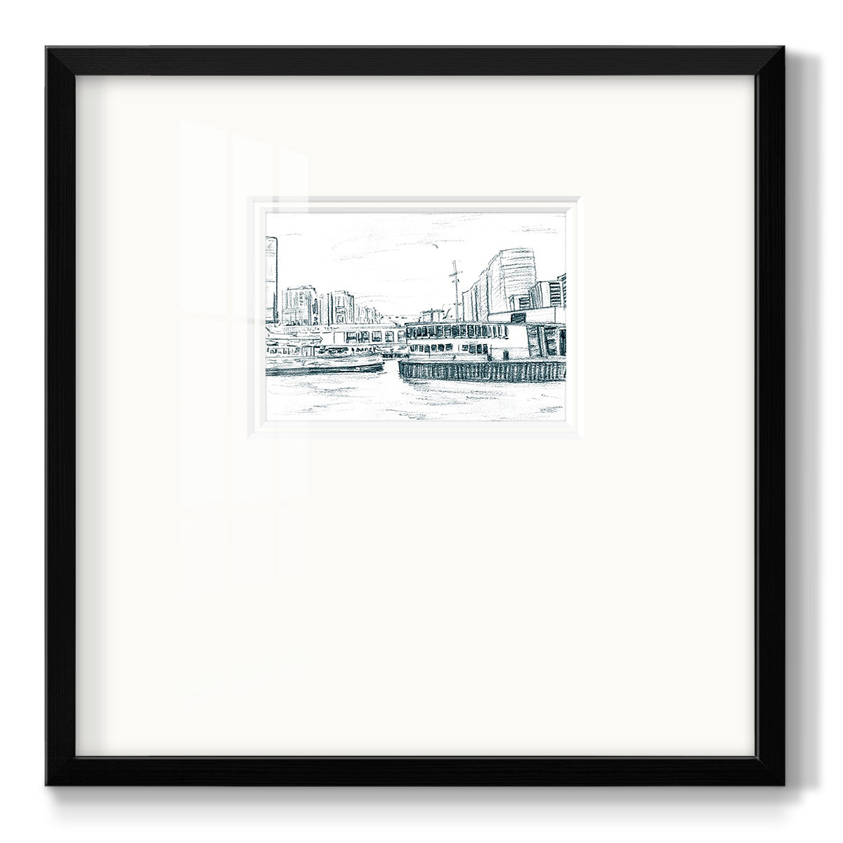 Ferryboats III Premium Framed Print Double Matboard