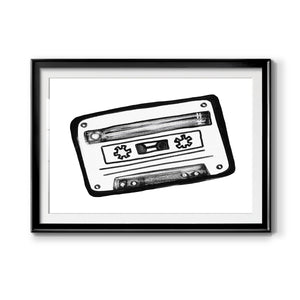 Cassette Sketch - Modern Framed Art Print
