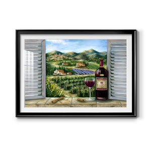 Tuscan Red and Vineyard - Modern Framed Art Print
