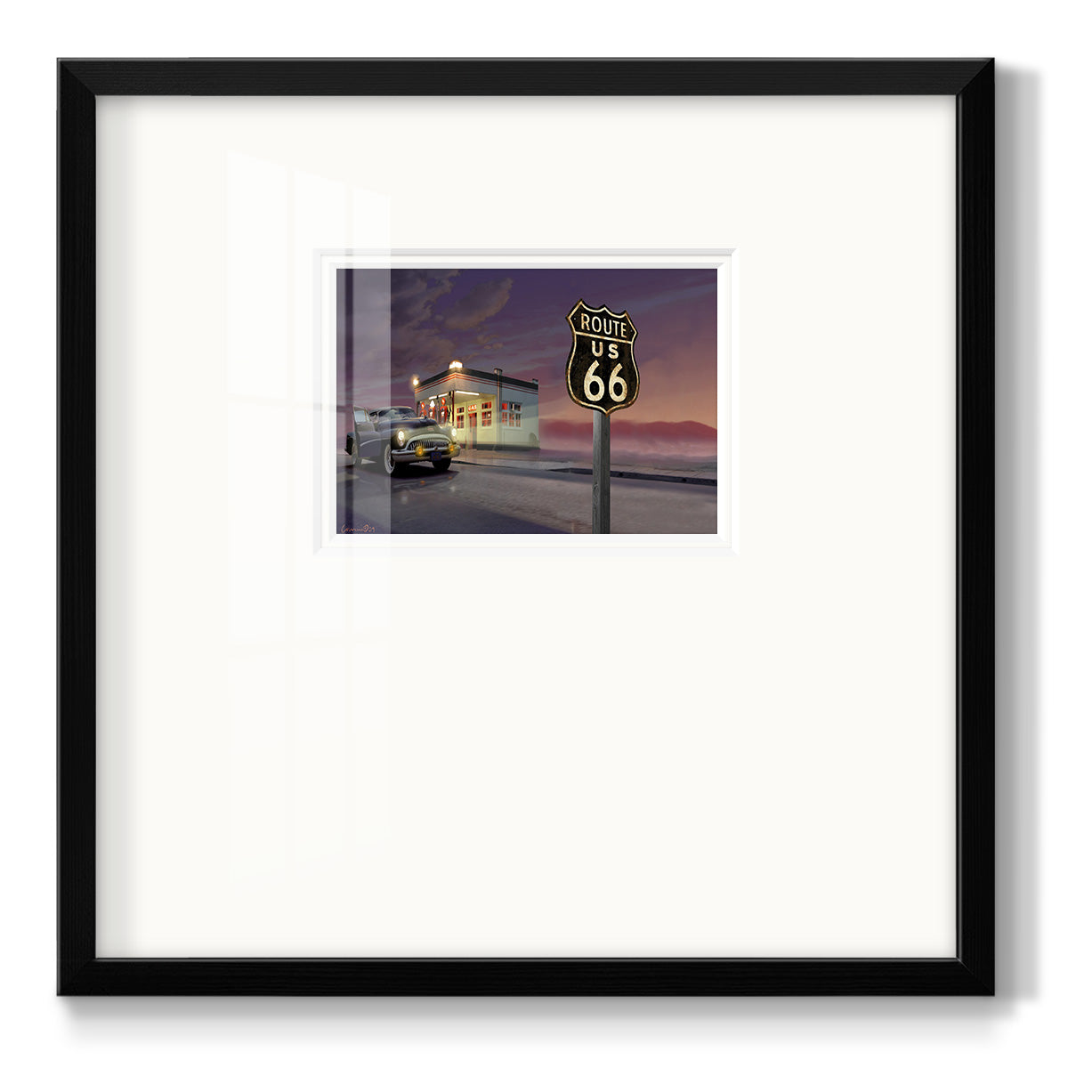 Route 66 Premium Framed Print Double Matboard