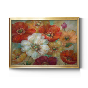 Poppycentric - Modern Framed Canvas Print
