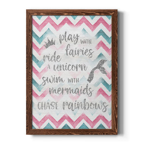 Fairies Unicorns Mermaids - Premium Canvas Framed in Barnwood - Ready to Hang