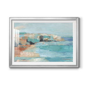 Turquoise Cliff Wall I - Modern Framed Art Print