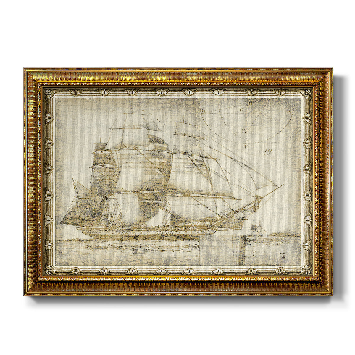 Ghost Ship I - Ornate Framed Canvas Print